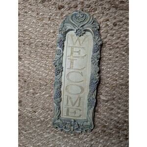 Vintage Decorative Grape Vine Resin Welcome Sign Wall Art Home Decor 17.5"x6"